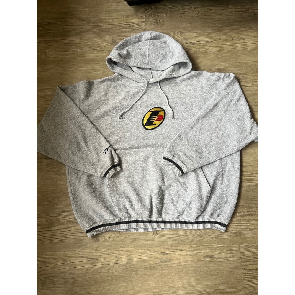 Vintage Reebok Men's Allen Iverson I3 Grey Hoodie Size Medium Made in Canada